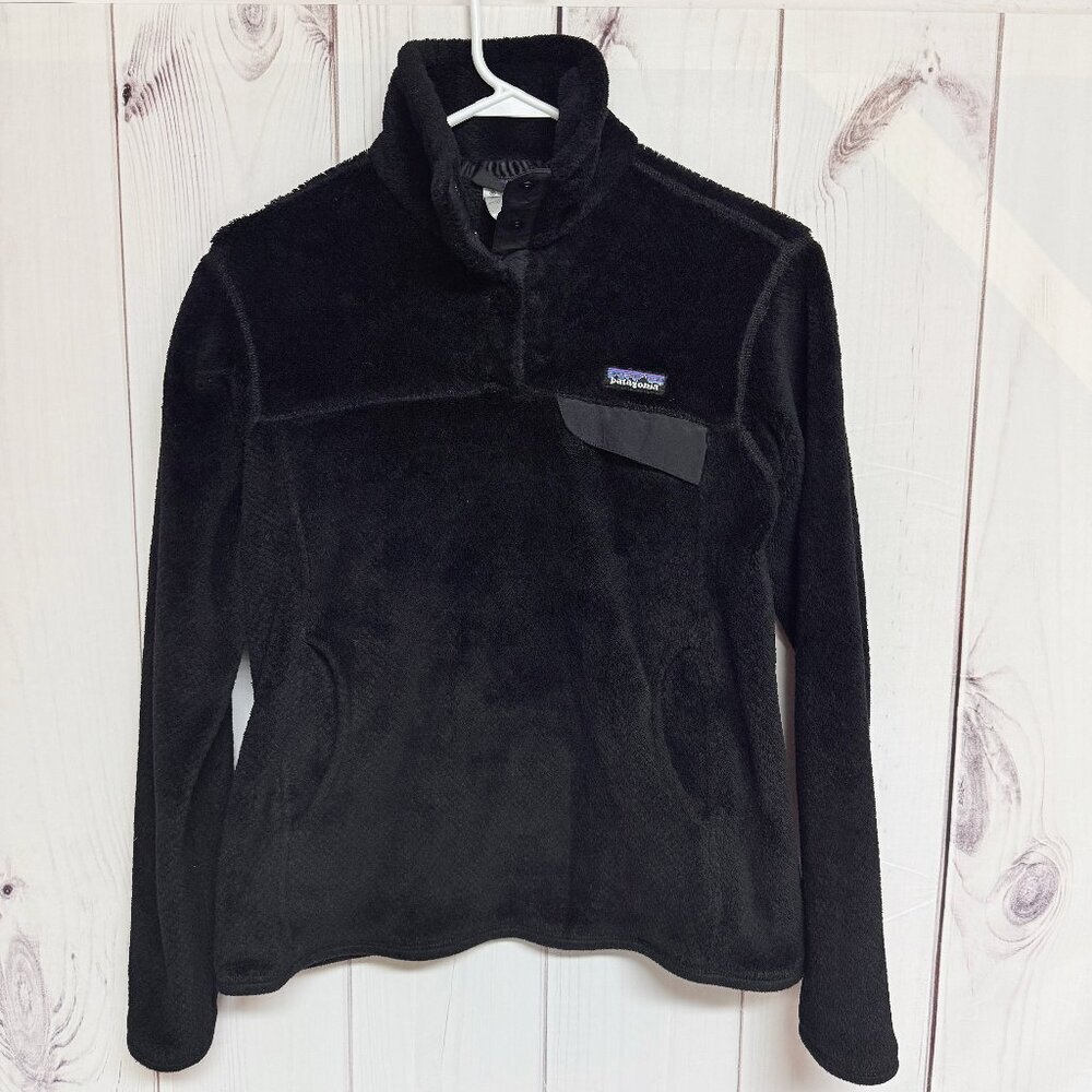 Patagonia Women’s Re-Tool Snap-T Pullover Medium Black Fleece EUC